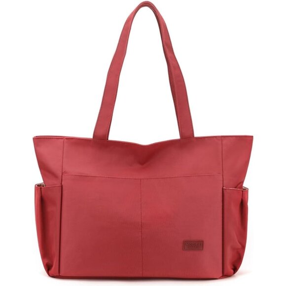 Women's Red Large Purse Tote Bag Lightweight Handbag Satchel Shoulder Bag - Picture 1 of 7